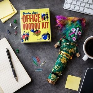 Voodoo Lou’s Mini Office Voodoo Kit + Doll – Vintage Desk Gag Gift